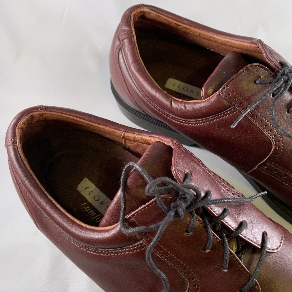 FLORSHEIM — Noble Brown Leather Derby Dress Shoes - Picture 4 of 8